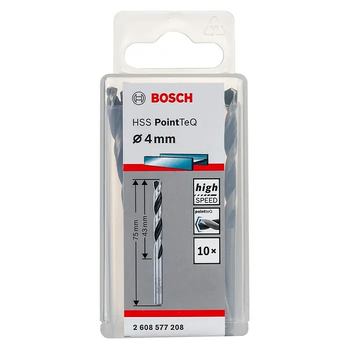 Bosch Professional Broca para metal PointTeQ - Diámetro: 4 mm, 10 ud.
