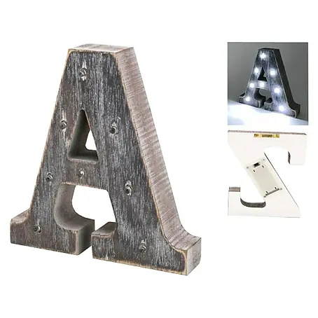 Letra LED de madera