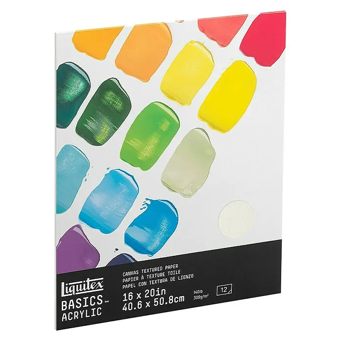 Liquitex Basics Akrilni blok za crtanje - 300 g/m², 40,6 x 50,8 cm, Broj listova: 12 Kom. - Pogled sprijeda