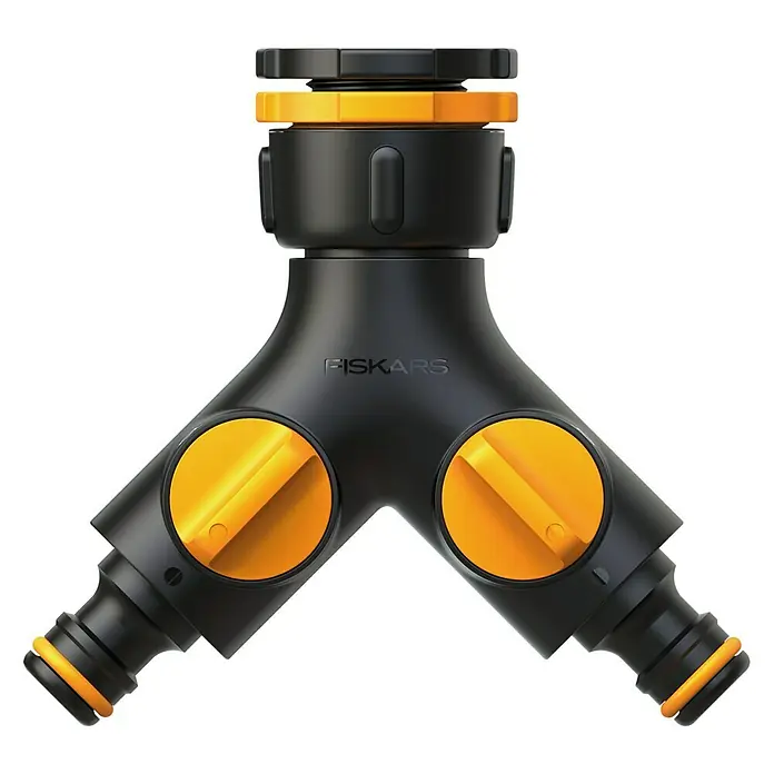 Fiskars 2-Wege-Ventil - Gewindegröße Wasserhahn: 33,3 mm (1″), 26,5 mm (¾″), 21 mm (½″) - Ansicht von oben