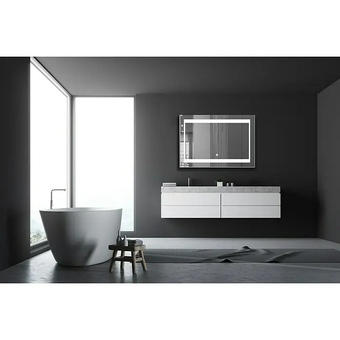 DSK LED-Lichtspiegel Silver Futura - 100 x 70 cm, Sensorschalter - Stimmungsaufnahme