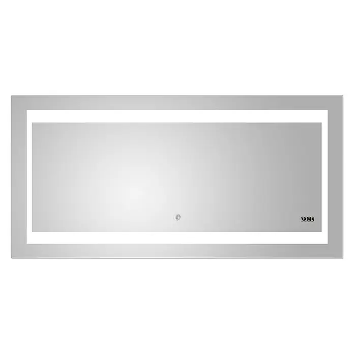 DSK LED-Lichtspiegel Silver Futura - 140 x 70 cm, Sensorschalter - Vorderansicht