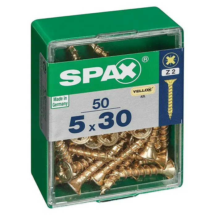 Spax Univerzalni vijak - 5 x 30 mm, Puni navoj, 50 kom - Pogled s lijeve strane