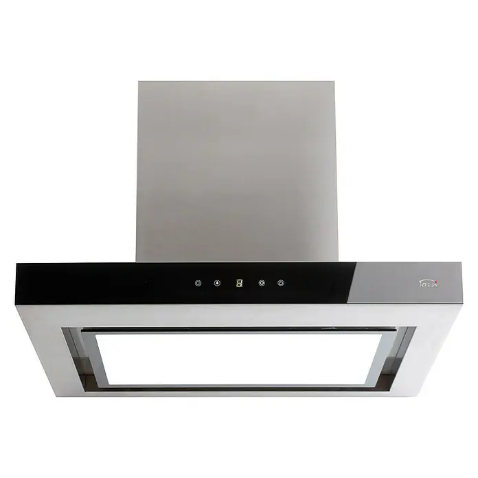 Tossi Campana decorativa Selene - Ancho: 60 cm, Potencia de aire máx.: 585 m³/h, Negro/Acero inoxidable