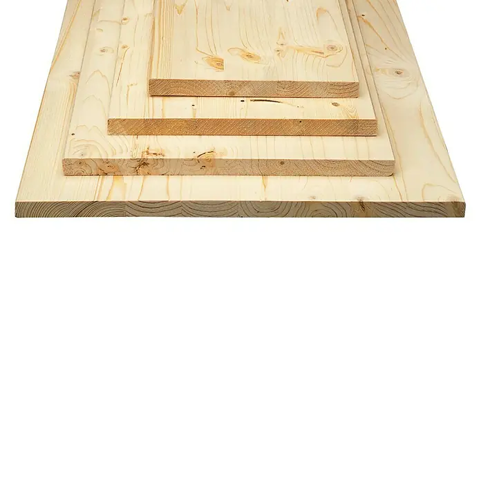 Exclusivholz Leimholzplatte - Fichte/Tanne, 1.200 x 800 x 28 mm - Linke Seitenansicht