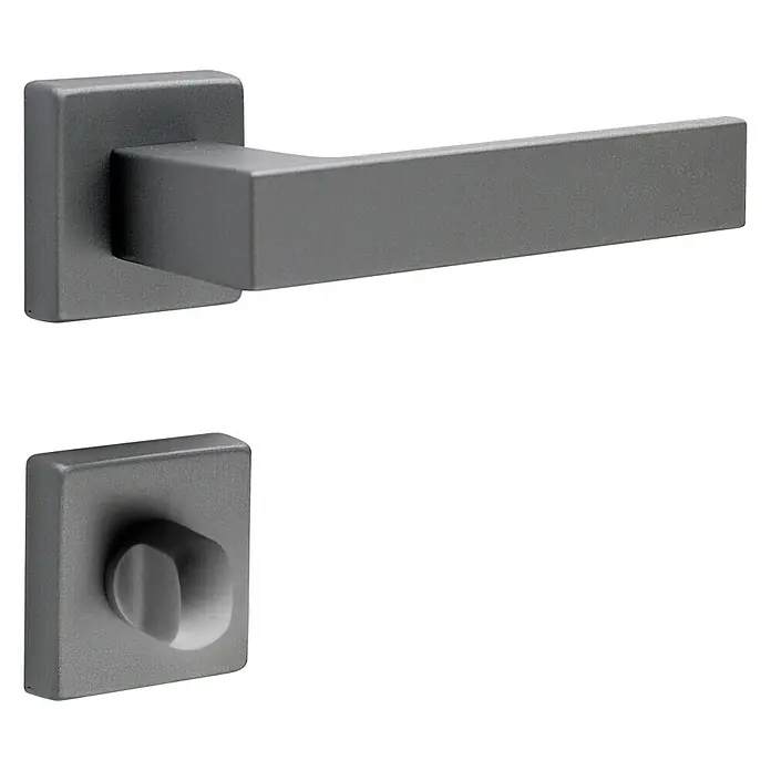 Diamond Doors Zimmertürgarnitur Savannah - Türstärke: 40 mm - 45 mm, Schlitzkopf/Olive SK/OL, Anthrazit - Vorderansicht