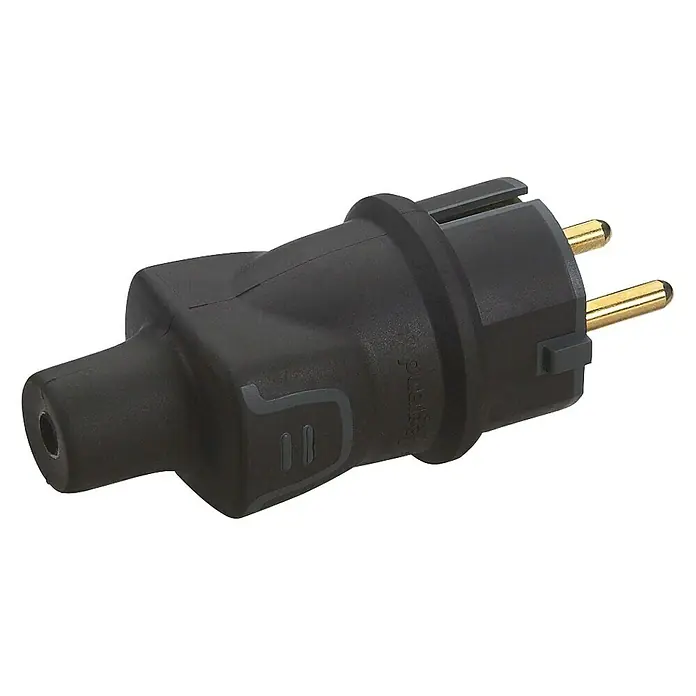 Legrand Clavija de goma 2 P+TT - 230 V, 16 A, IP20, Negro