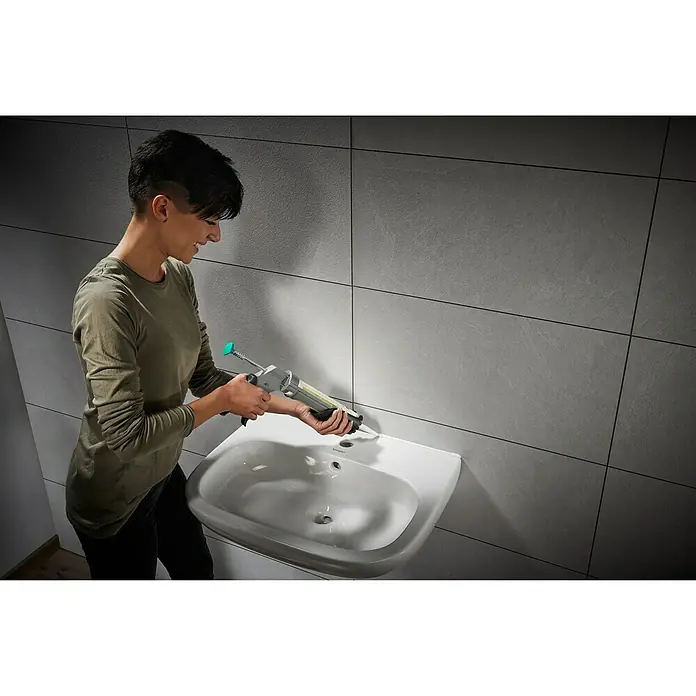 Wolfcraft Pištolj za kartuše MG 211 ERGO - Namijenjeno za: Kartuše od 310 ml Ø 50 x 225 mm, Akril - Proizvod u upotrebi