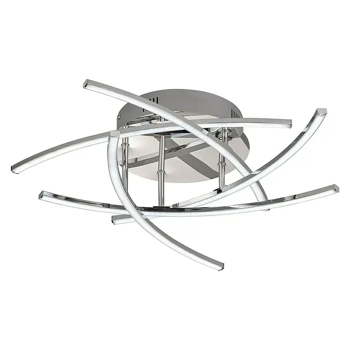 Honsel Leuchten LED-Deckenleuchte Cross TW - 20 W, L x B x H: 50 x 50 x 16 cm, Chrom, Warmweiß - Vorderansicht