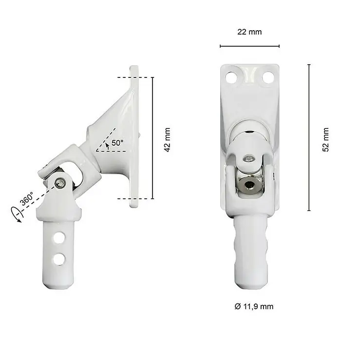 Schellenberg Gelenklagerplatte - Schwenkbereich: 50 °, Lochabstand: 42 mm