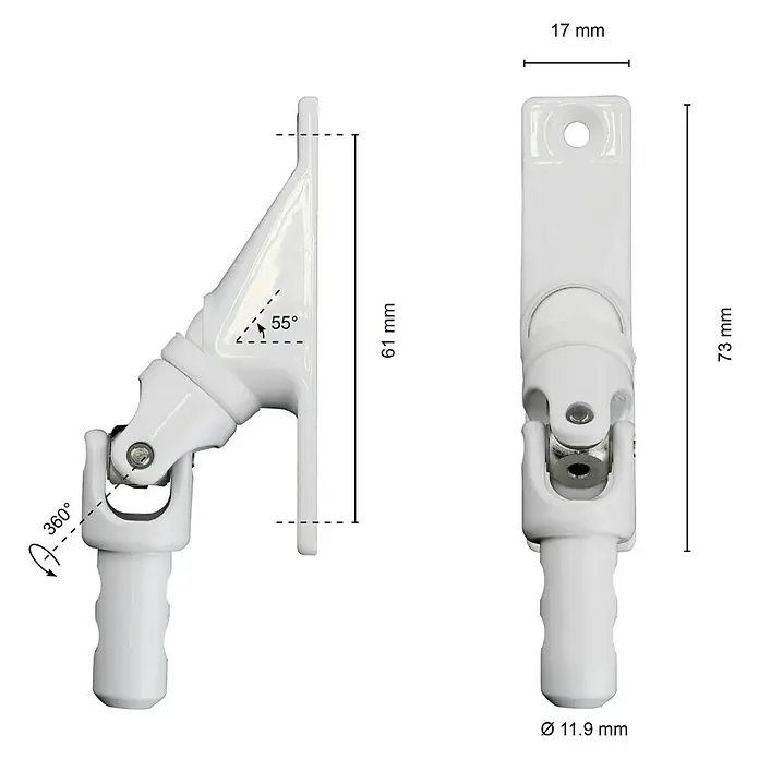 Schellenberg Gelenklagerplatte - Schwenkbereich: 55 °, Lochabstand: 61 mm