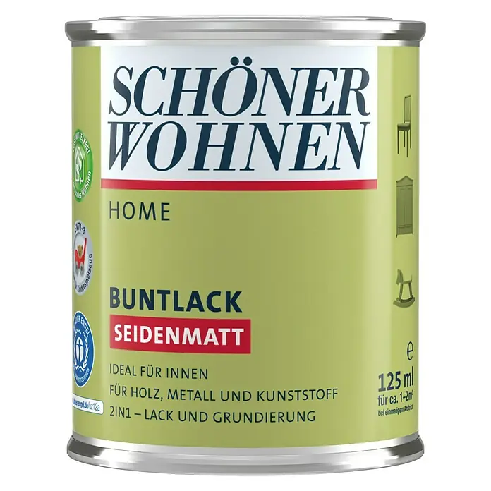 SCHÖNER WOHNEN-Farbe Home Buntlack - Taupegrau, 125 ml, Seidenmatt - Vorderansicht