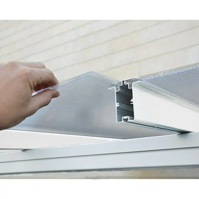 Nadstrešnica za terasu Tuscany LED - Dubina: 3 m, Š x V: 5,46 x 2,1 m, Bijele boje
