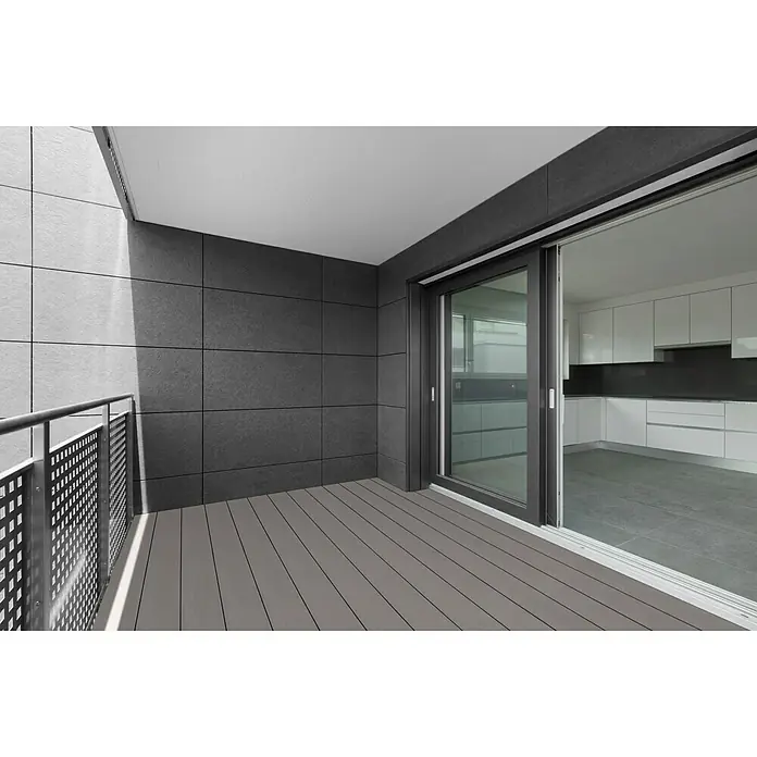 WPC-Terrassendiele Light Grey - Hellgrau, 300 x 19 x 1,6 cm