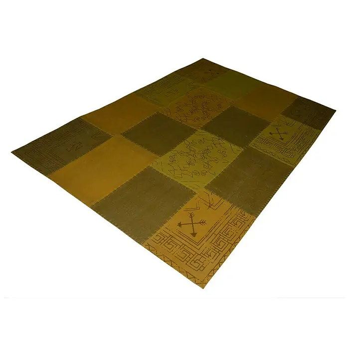 Kayoom Flachgewebeteppich Lyrical 210 - Gelb, 170 x 120 cm, 100 % Baumwolle - Linke Seitenansicht
