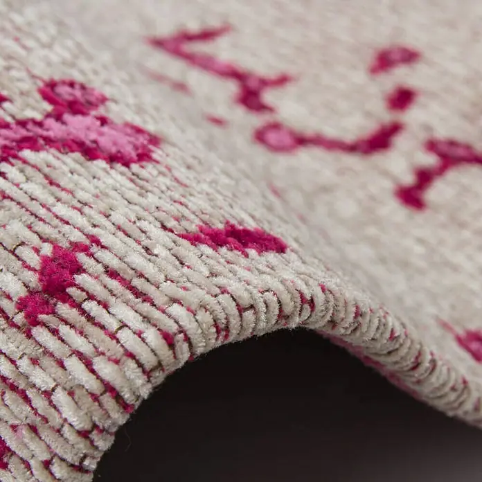 Kayoom Flachgewebeteppich Sitar - Elfenbein/Pink, 150 x 80 cm, 100 % Polyester - Detailaufnahme