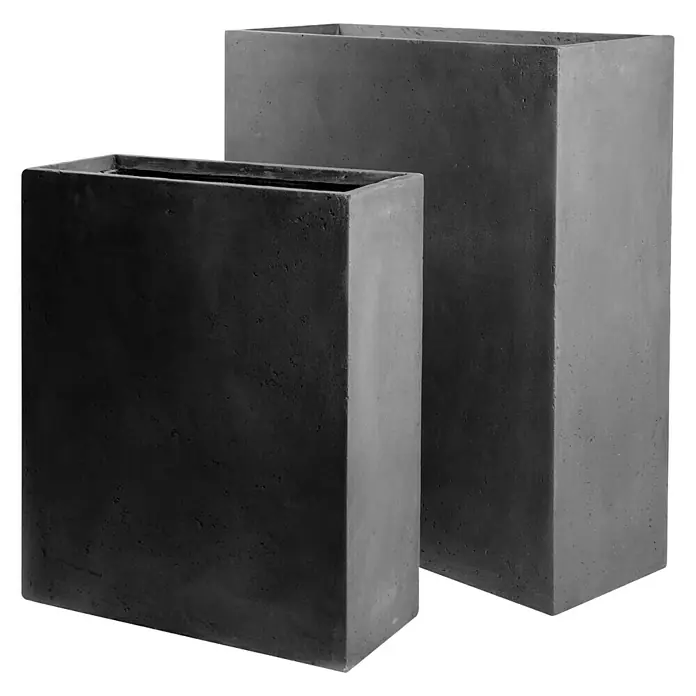 Mega Collections Plantenpotset - Samengesteld materiaal, Loodkleurig - Vooraanzicht
