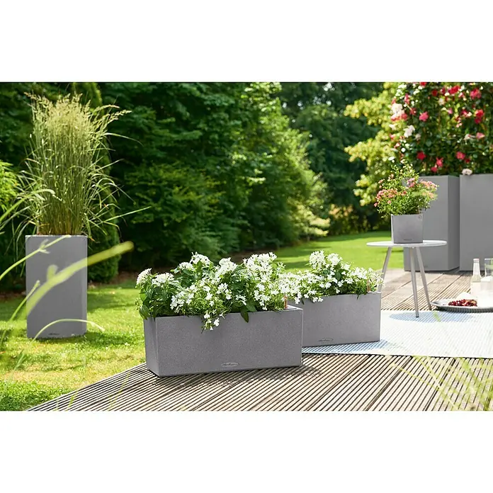 Lechuza Balconera Balkonkasten Stone - Max. Außenlänge: 50 cm, Steingrau - Stimmungsaufnahme