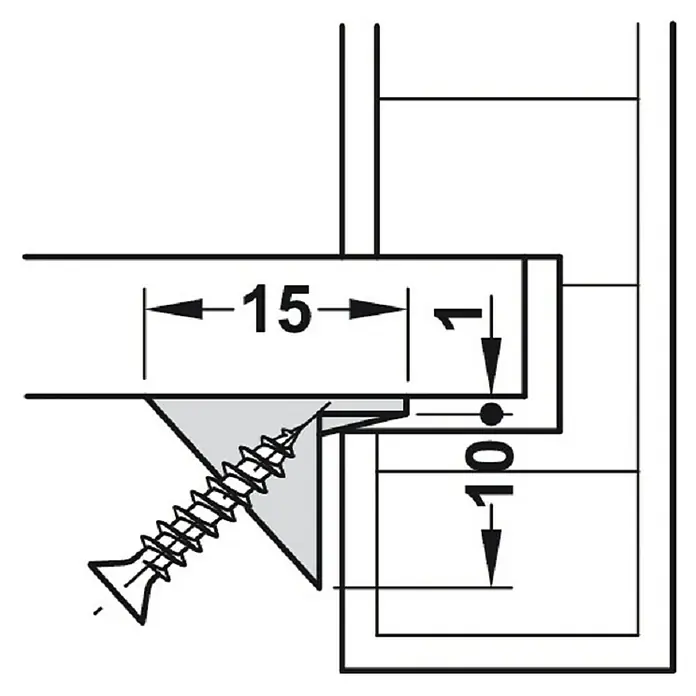 Häfele Achterwandverbinder - l x b: 15 x 11 mm, Kunststof, Beige - Vooraanzicht