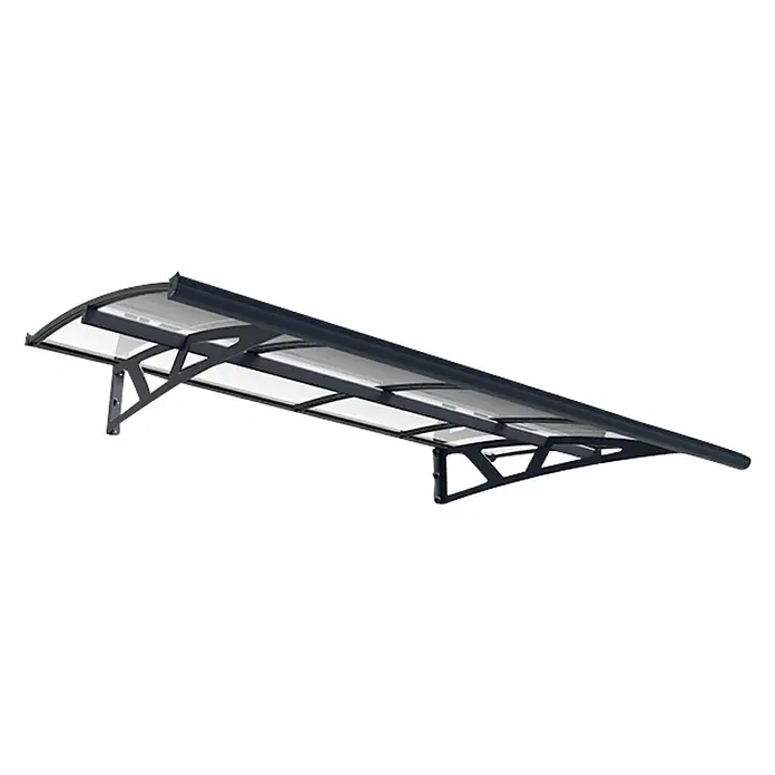 Palram – Canopia Pultvordach Amsterdam - 2.235 x 1.390 x 330 mm, Farbe Träger: Anthrazitgrau