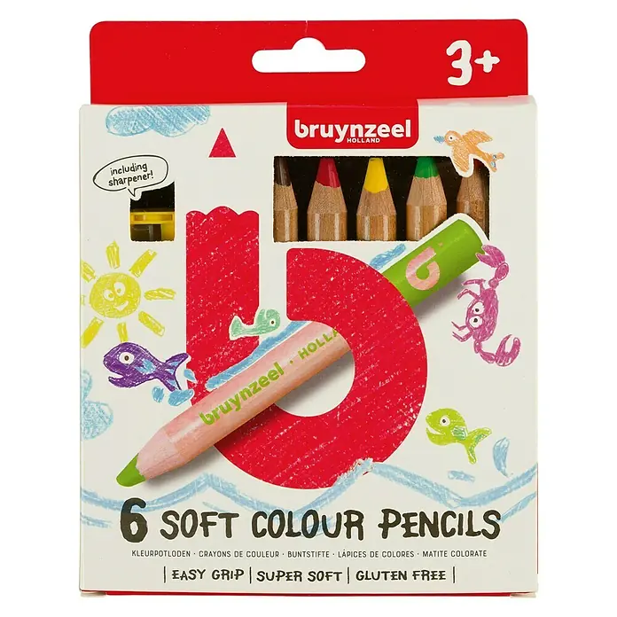 Talens Bruynzeel Set de lápices de dibujo Soft color pencils - 6 ud., Multicolor