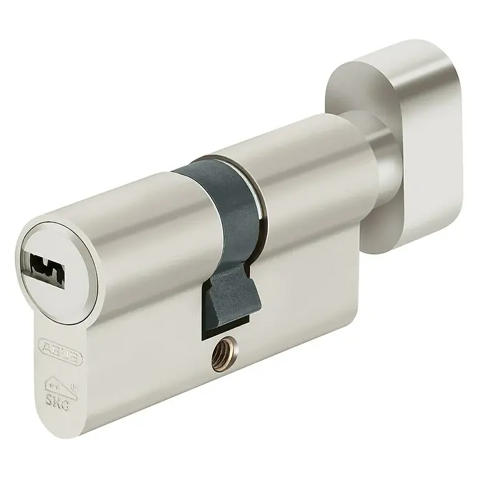 Abus Profilzylinder D10 - Baulänge Innen/Außen: 30/35, Nickel poliert, Anzahl Schlüssel: 5 Stk.