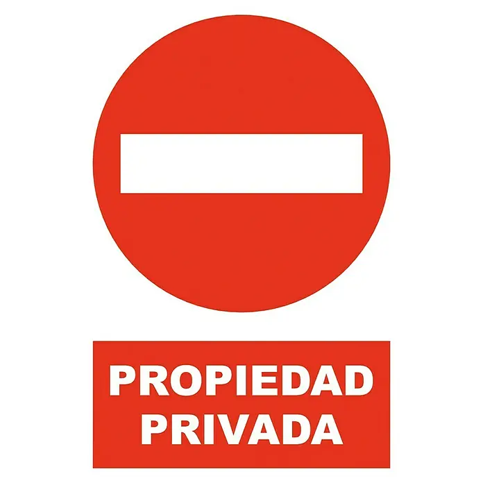 Cartel - Rojo/Blanco, Propiedad privada