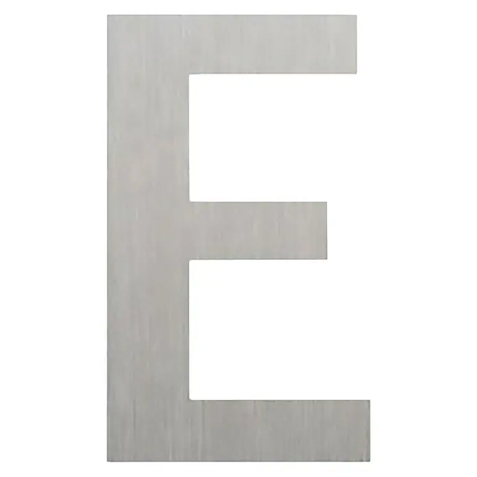 Etiqueta adhesiva troquelada 10 cm - E, Plástico, Plateado, Autoadhesivo