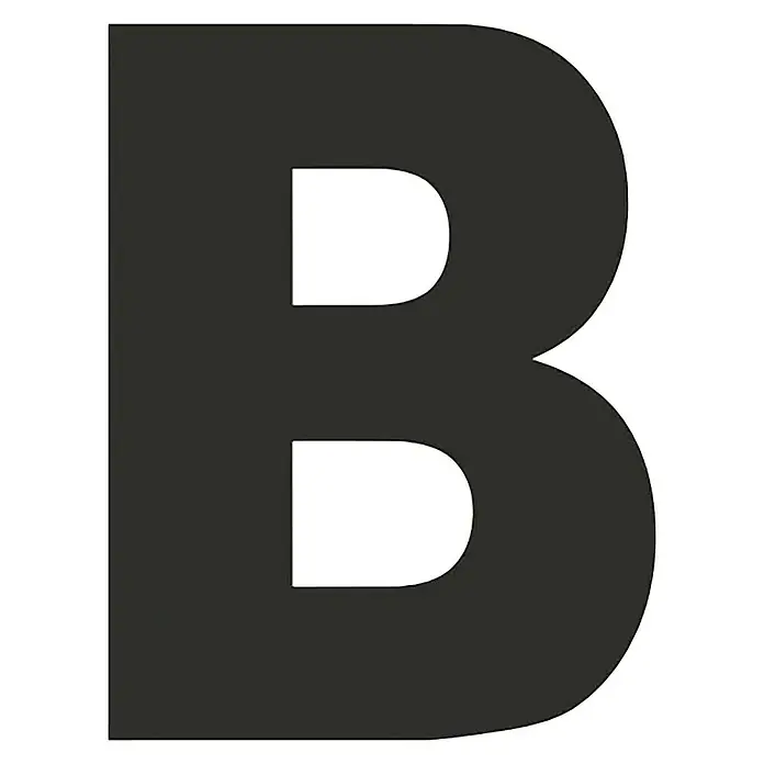Etiqueta adhesiva - B, Negro/blanco, Altura: 50 mm