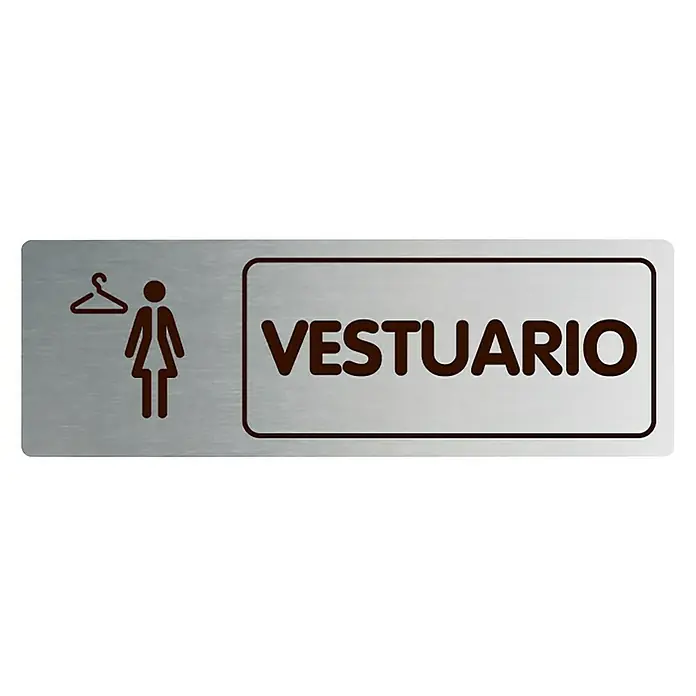 Rótulo - Plateado/Negro, Vestuario de señoras, 18 x 5 cm