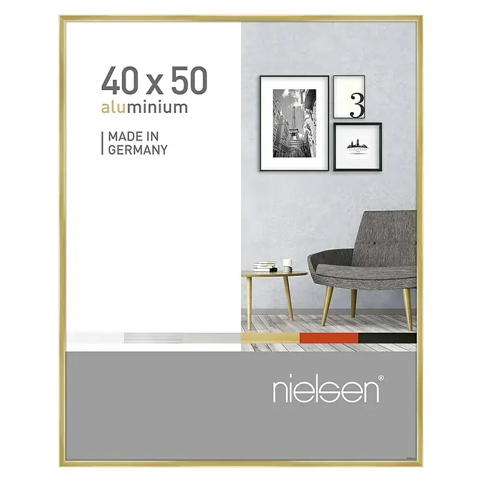 Nielsen Bilderrahmen Pixel - Gold, 40 x 50 cm, Aluminium - Vorderansicht