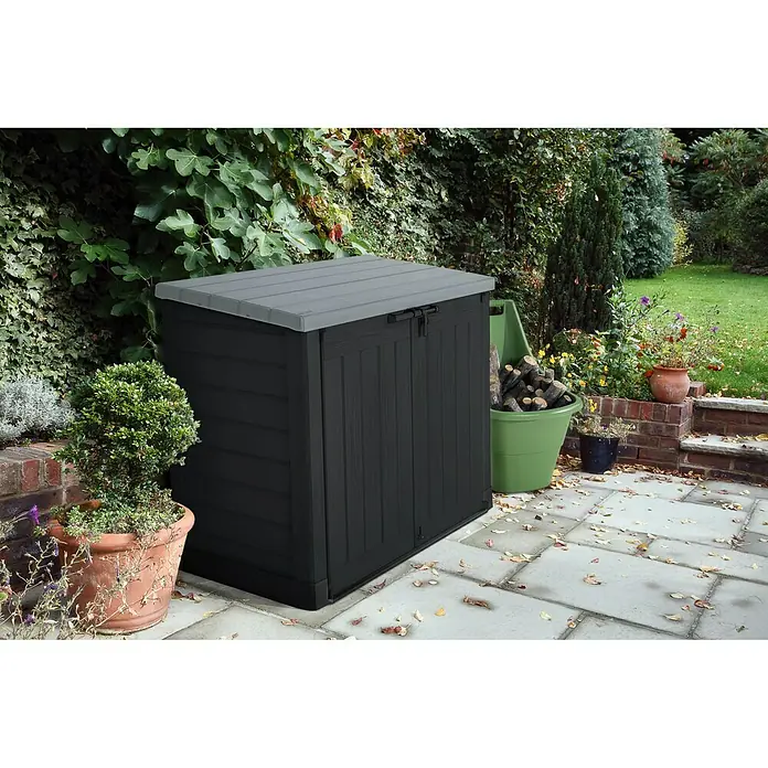 Keter Aufbewahrungsbox Store it out Max - L x B x H: 145,5 x 82 x 125 cm, Kunststoff, Anthrazit/Grau - Stimmungsaufnahme