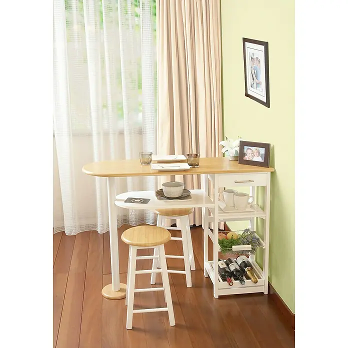 Phönix Küchenbar Nizza - L x B x H: 120 x 37 x 89 cm, Weiß - Linke Seitenansicht