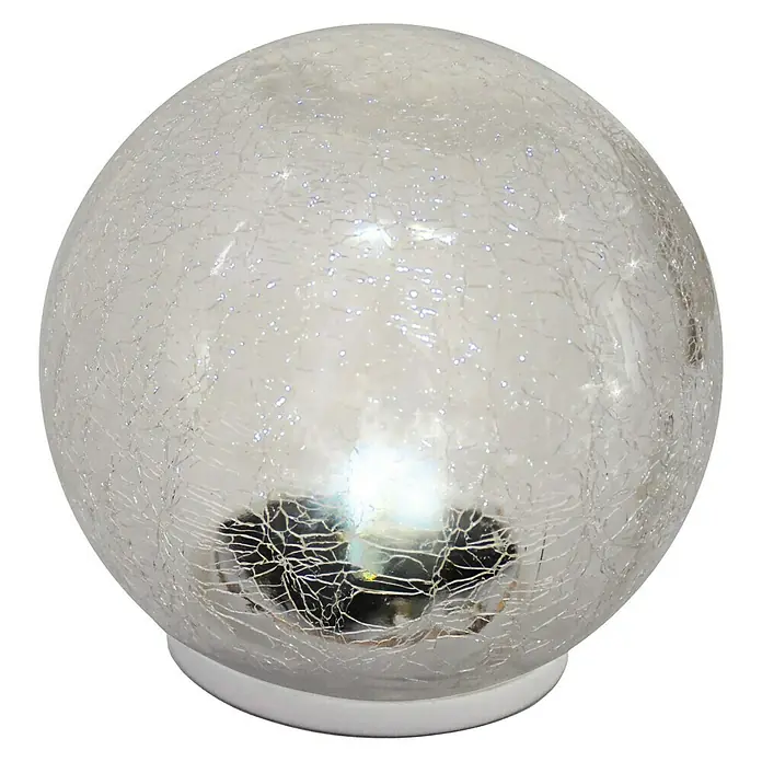 BAUHAUS Napelemes gömblámpa Crack Glass - 3 db, Átlátszó
