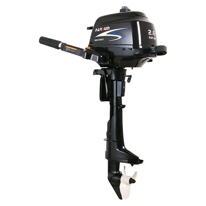 Parsun Motor fueraborda F2.6BMS 2,6HP - 1,9 kW, Empuñadura del timón, Longitud del eje: 38,1 cm, Puesta en marcha eléctrica