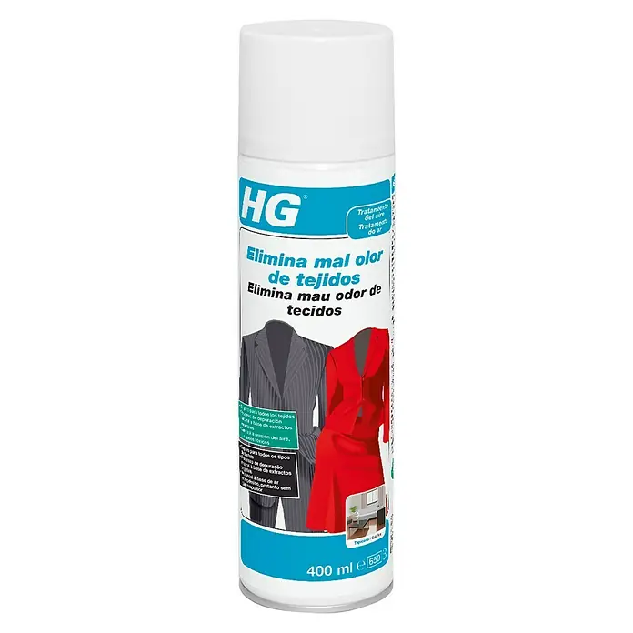 HG Eliminador de olores de tejidos - 400 ml, Bote de rociado