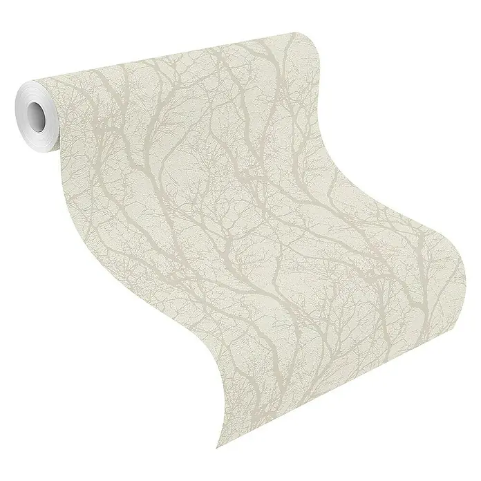 Rasch Tapetenwechsel Vliestapete Äste - Beige/Weiß, Floral, 10,05 x 0,53 m - Anwendungsbeispiel
