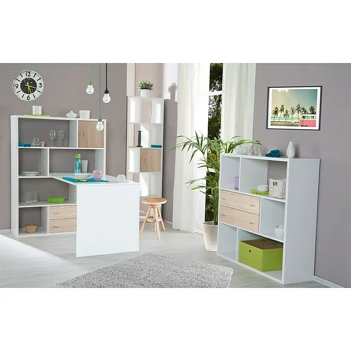 Phönix Toronto Regal - L x B x H: 32,5 x 105 x 139 cm, Weiß - Stimmungsaufnahme