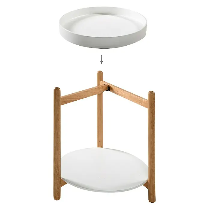 Phönix Rubby Beistelltisch - Ø x H: 40 x 45 cm, Weiß, Braun - Anwendungsbeispiel