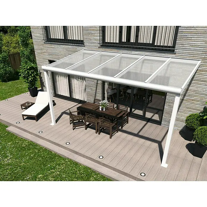 Ploča sa šupljim komorama Makrolon - 250 cm x 98 cm x 16 mm, Polikarbonat, Prozirno - Živopisni prikaz
