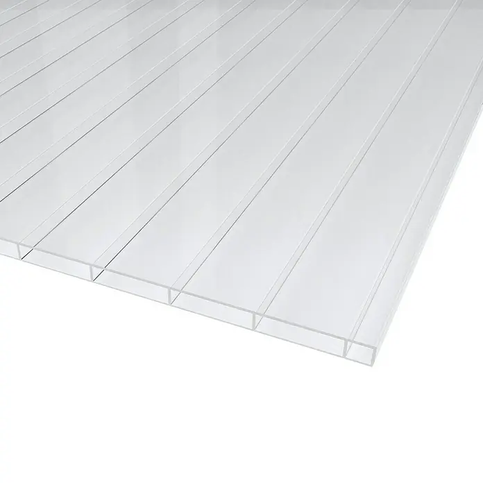 PLEXIGLAS® Acrylglas-Stegplatte Resist AAA - 200 cm x 98 cm x 16 mm, Acrylglas (PMMA), Transparent - Vorderansicht