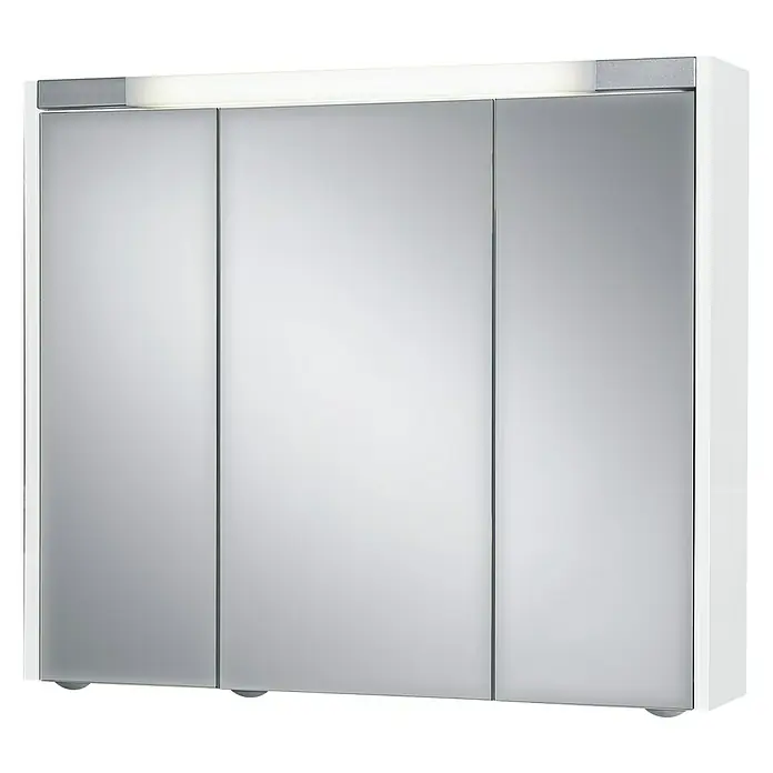 Jokey Spiegelschrank Sarto 3 - B x H: 80 x 68 cm, Mit Beleuchtung, MDF, Weiß - Vorderansicht