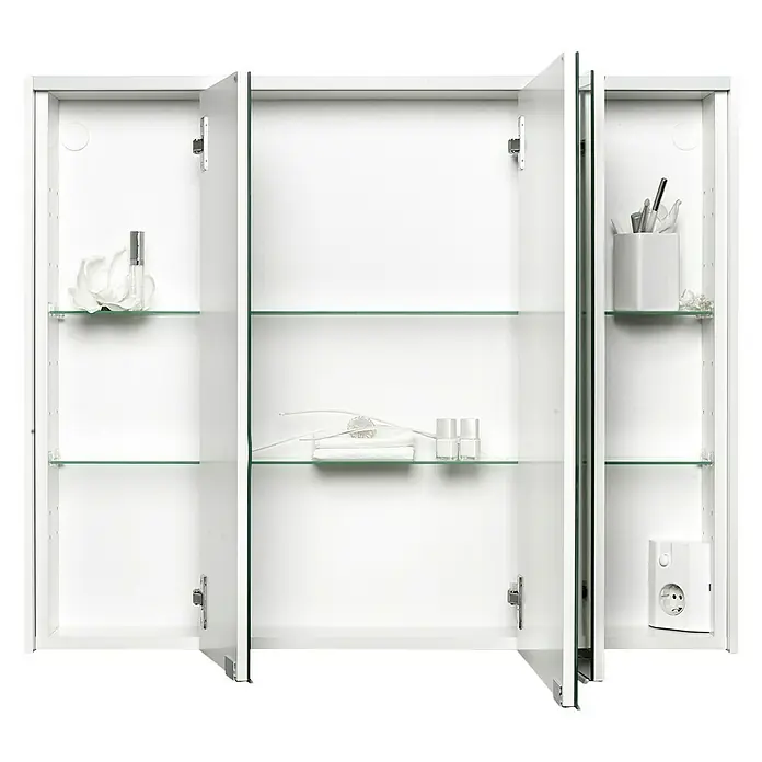 Sieper LED-Spiegelschrank KHX 90 - B x H: 90 x 74 cm, Mit Beleuchtung, MDF, Holzdekor weiß - Detailaufnahme