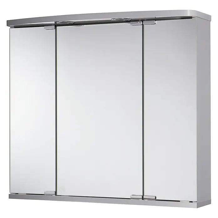 Jokey LED-Spiegelschrank Doro - B x H: 67,4 x 60 cm, Mit Beleuchtung, MDF, Silber - Rechte Seitenansicht
