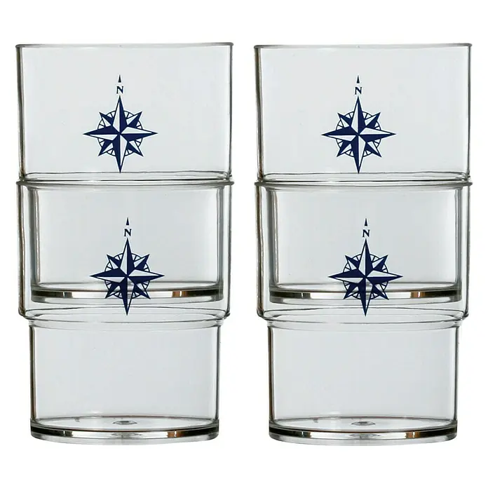Marine Business Northwind Vaso para beber apilable - 12 uds., Plástico, Transparente
