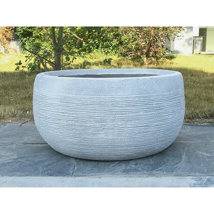 Pflanzschale rund Visby - Außenmaß (Ø x H): 42,5 x 21 cm, Verbundwerkstoff, Weiß