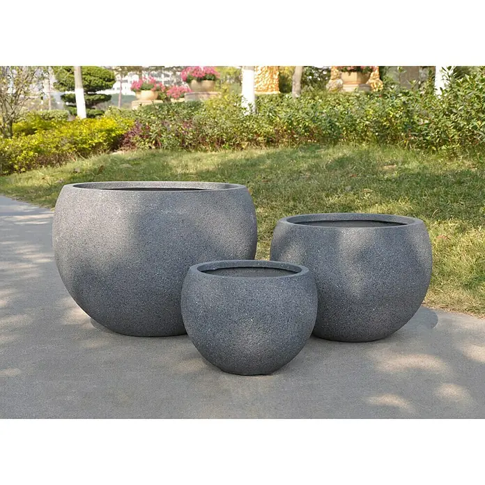 Pflanztopf Trelleborg - Außenmaß (Ø x H): 31 x 23 cm, Verbundwerkstoff, Anthrazit