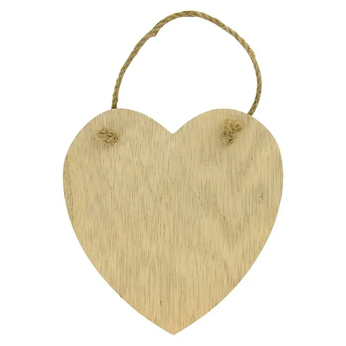 Artemio Pieza decorativa placa Corazón - Madera, 14 x 13,5 cm