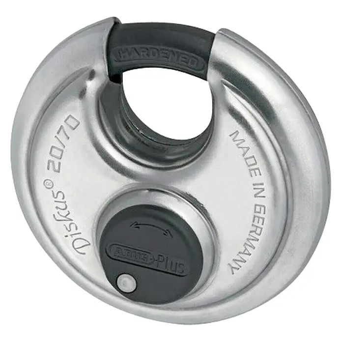Abus Diskus Candado de disco 20/70 - 70 x 70 mm, Material estribo: Acero especial endurecido
