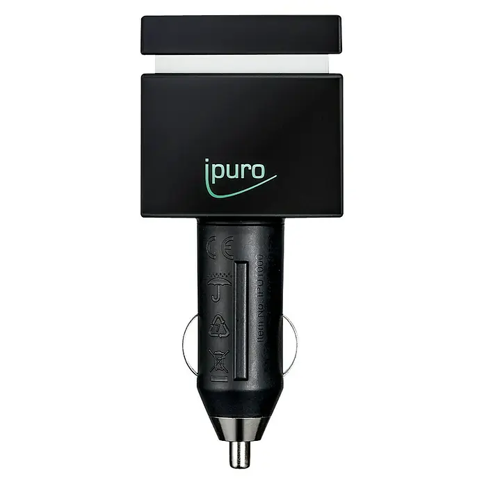 Ipuro AirPearls Auto-Diffuser Cube - Schwarz, Geeignet für: Zigarettenanzünder - Vorderansicht